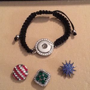 Magnolia and Vine Black woven bracelet